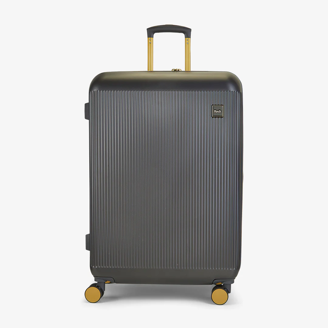 Aria Large Suitcase in Charcoal + Gold - Image 3