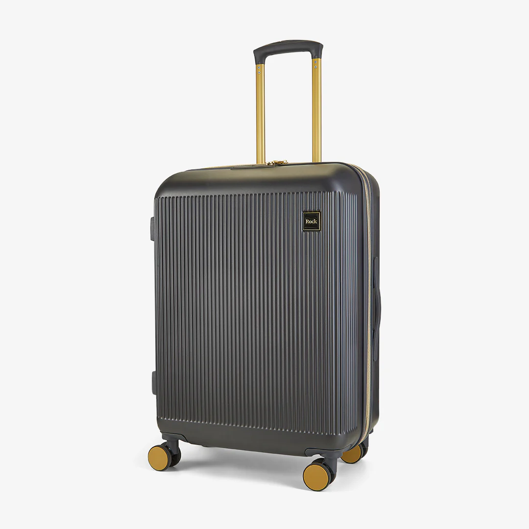 Aria Medium Suitcase in Charcoal + Gold