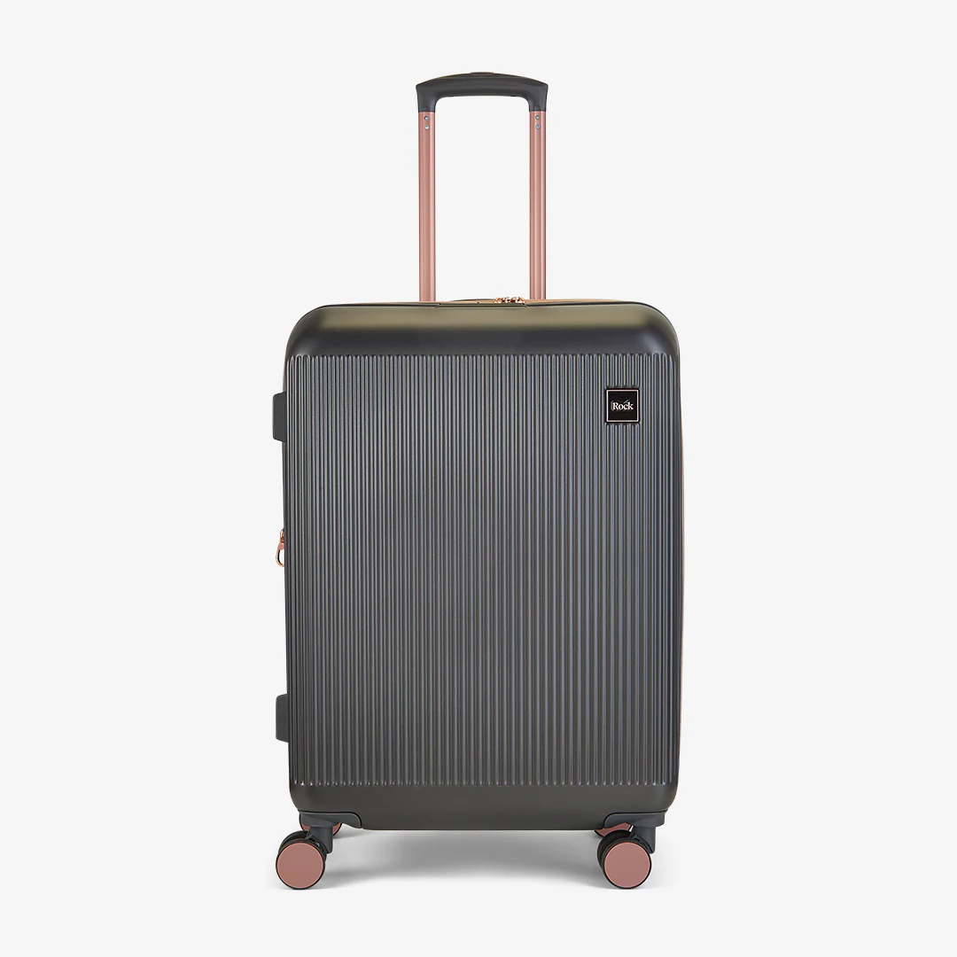 Aria Medium Suitcase in Charcoal with Rose Gold - Image 2