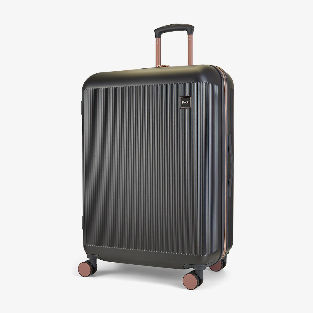 Aria Set of 3 Suitcases in Charcoal + Rose Gold - Image 2
