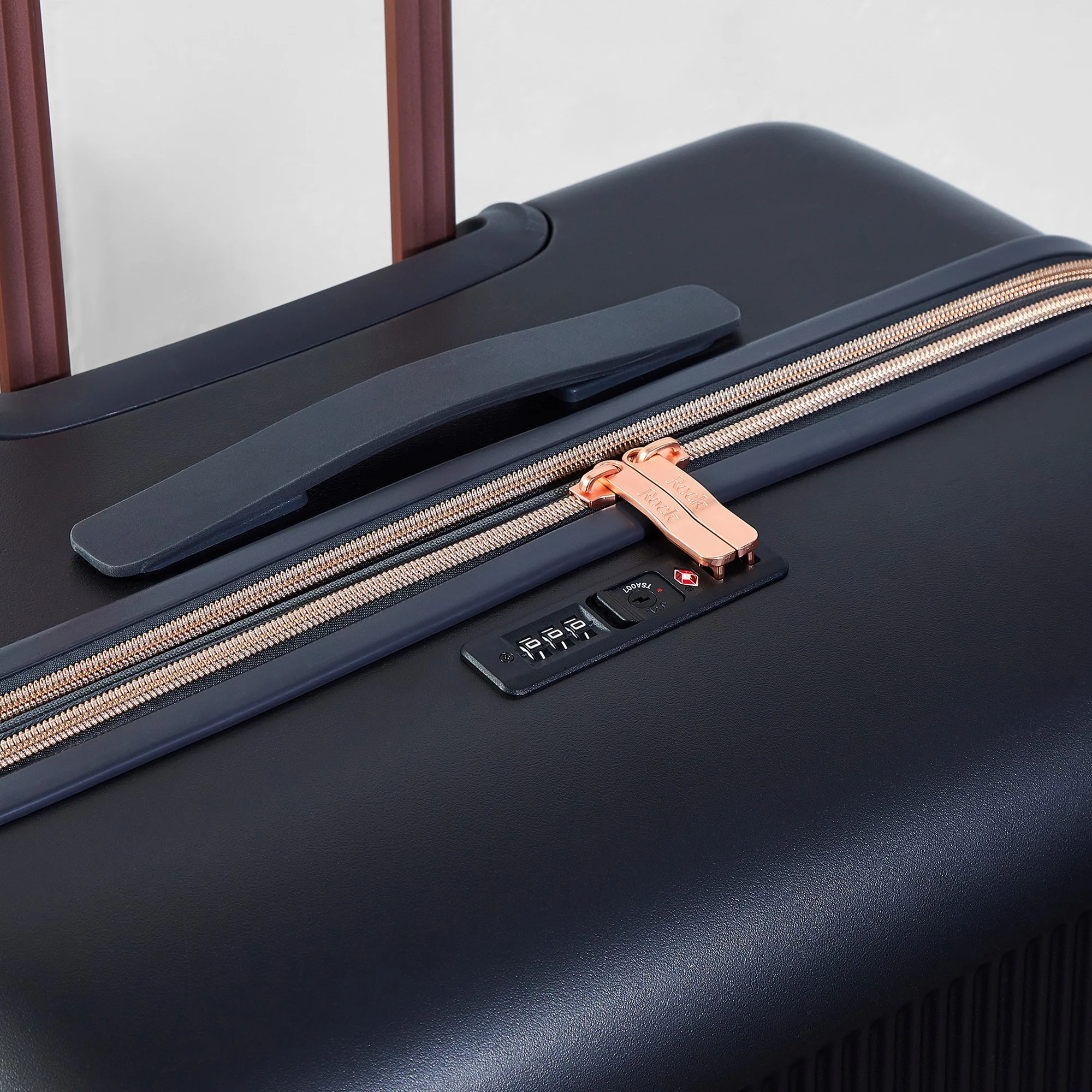 Aria Set of 3 Suitcases in Charcoal + Rose Gold - Image 5