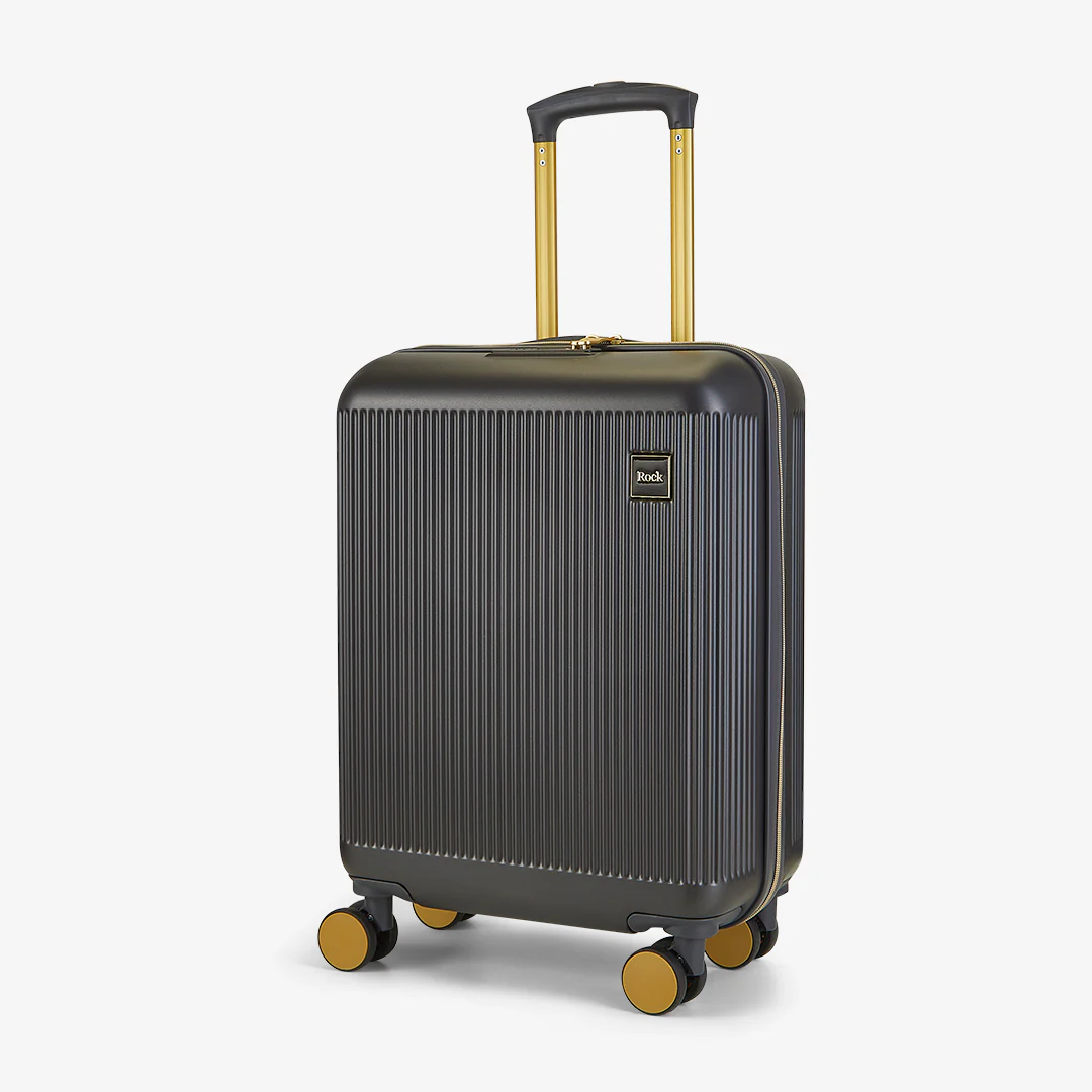 Aria Small Suitcase in Charcoal + Gold