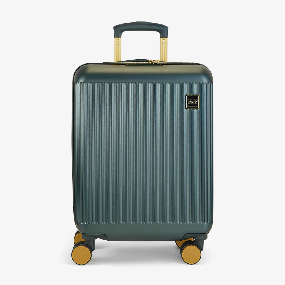 Aria Small Suitcase in Dark Green + Gold - Image 2