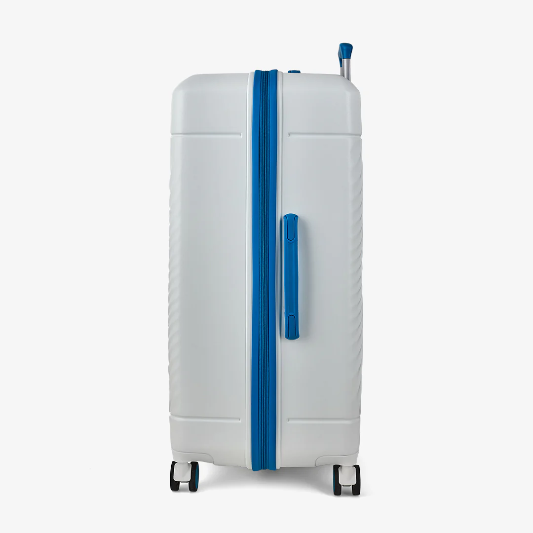 Love Island Large Suitcase in White + Blue - Image 3