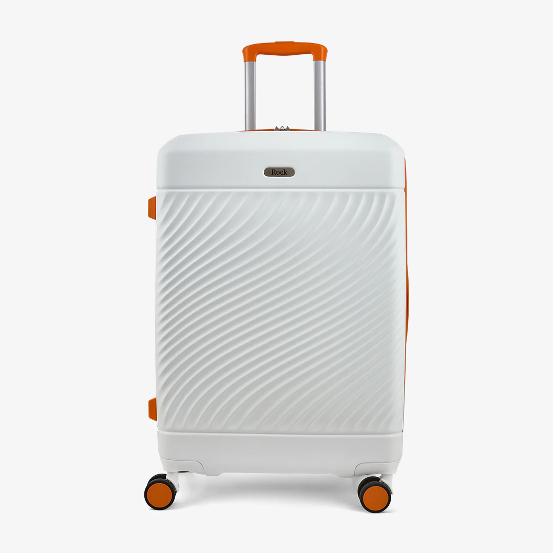 Love Island Medium Suitcase in White + Orange - Image 2