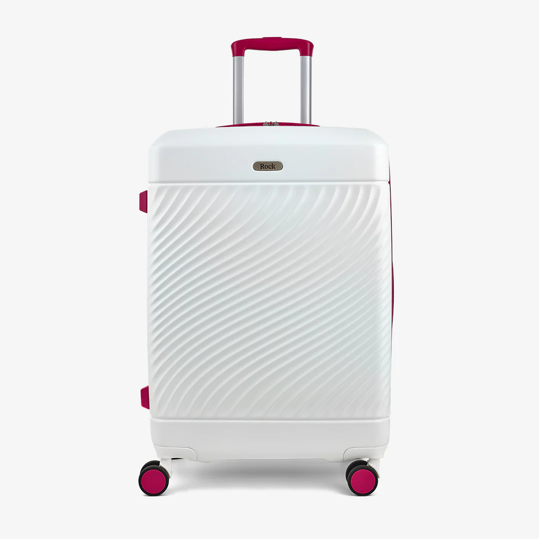Love Island Medium Suitcase in White + Pink - Image 2