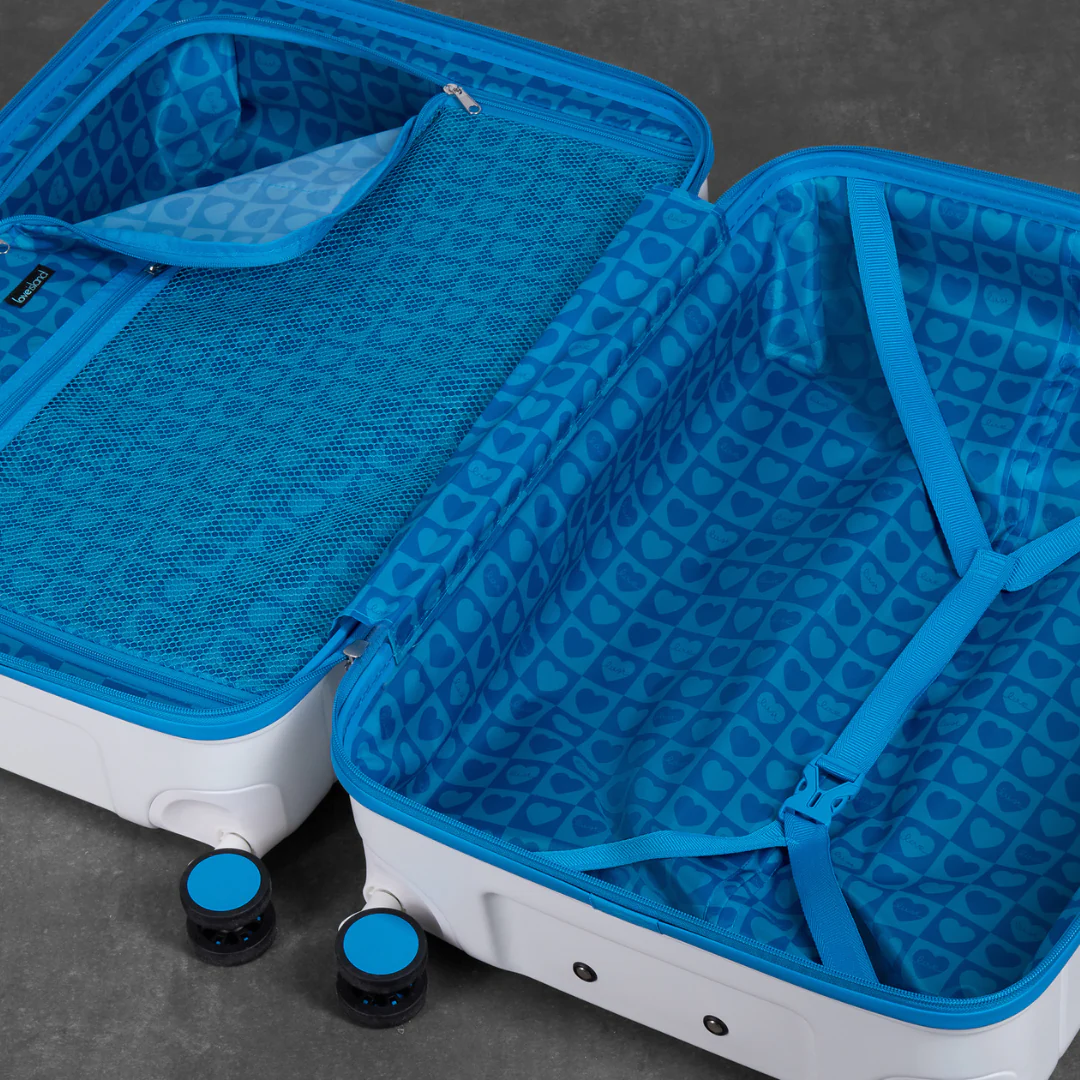Love Island Set of 3 Suitcases in White + Blue - Image 6