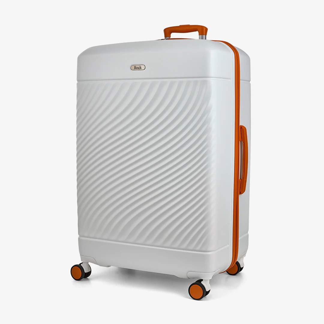 Love Island Set of 3 Suitcases in White + Orange - Image 2
