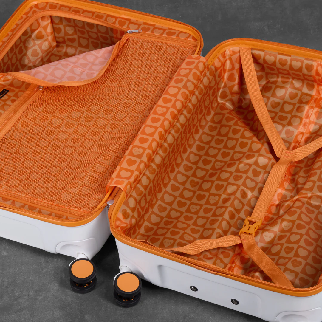 Love Island Set of 3 Suitcases in White + Orange - Image 6
