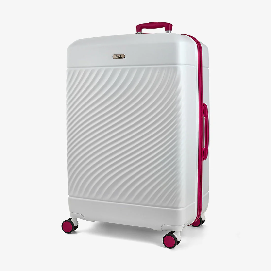 Love Island Set of 3 Suitcases in White + Pink - Image 2