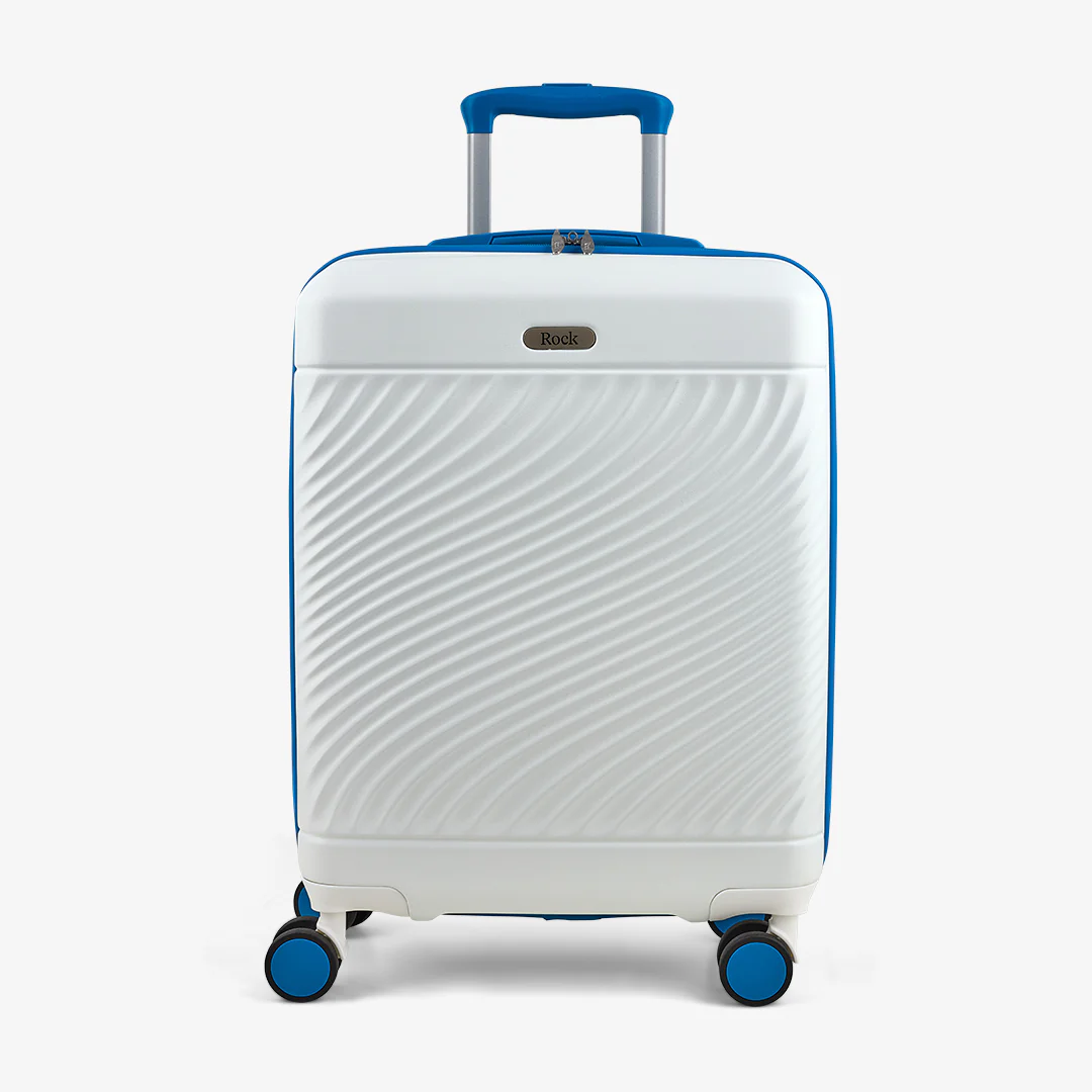 Love Island Small Suitcase in White + Blue - Image 2