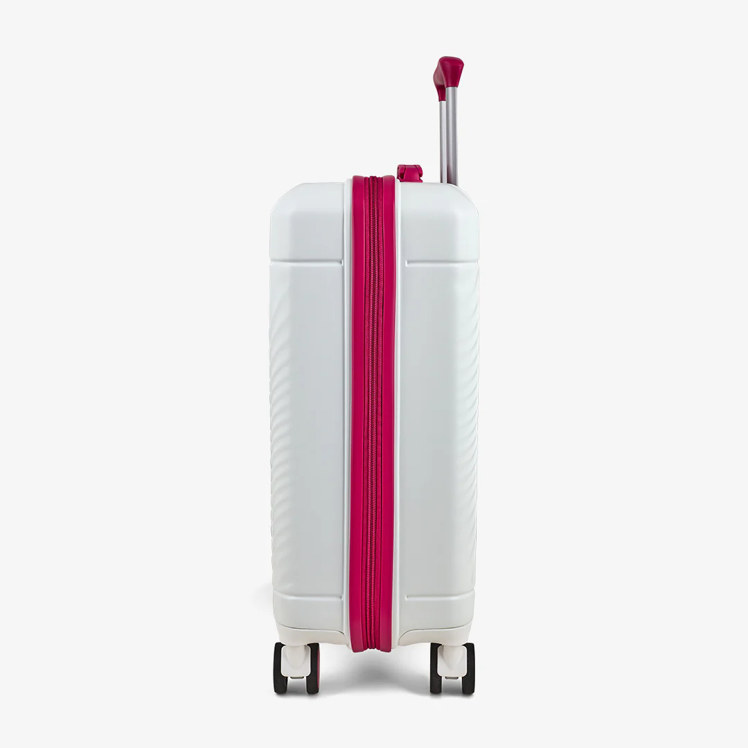 Love Island Small Suitcase in White + Pink - Image 3