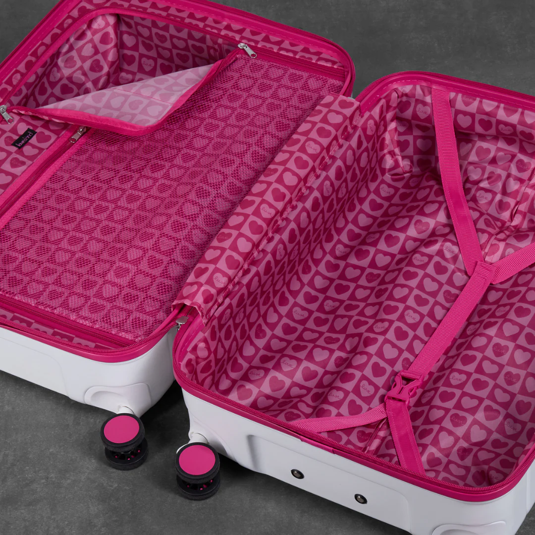 Love Island Small Suitcase in White + Pink - Image 5