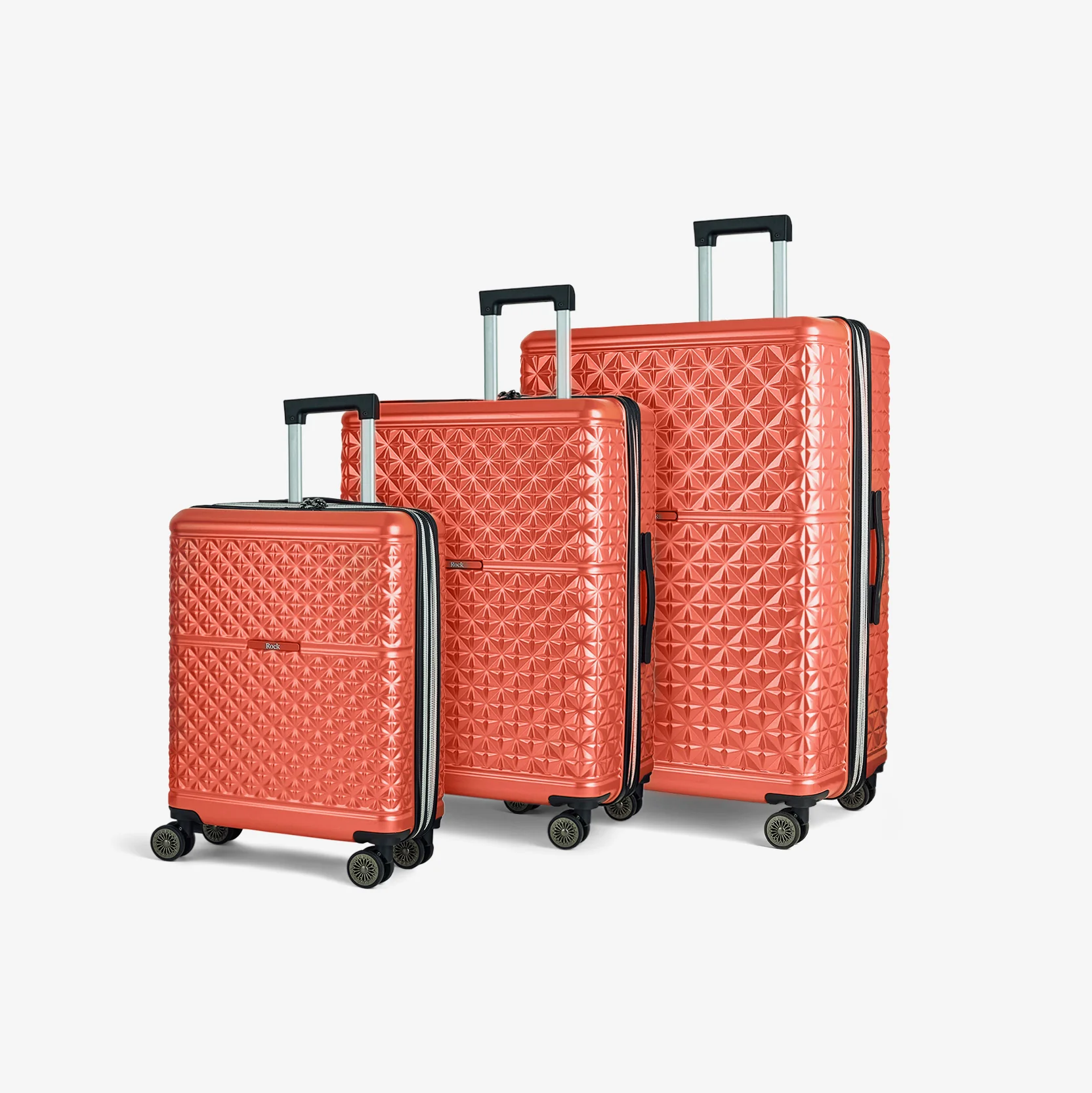 Maya Set of 3 Suitcases in Coral