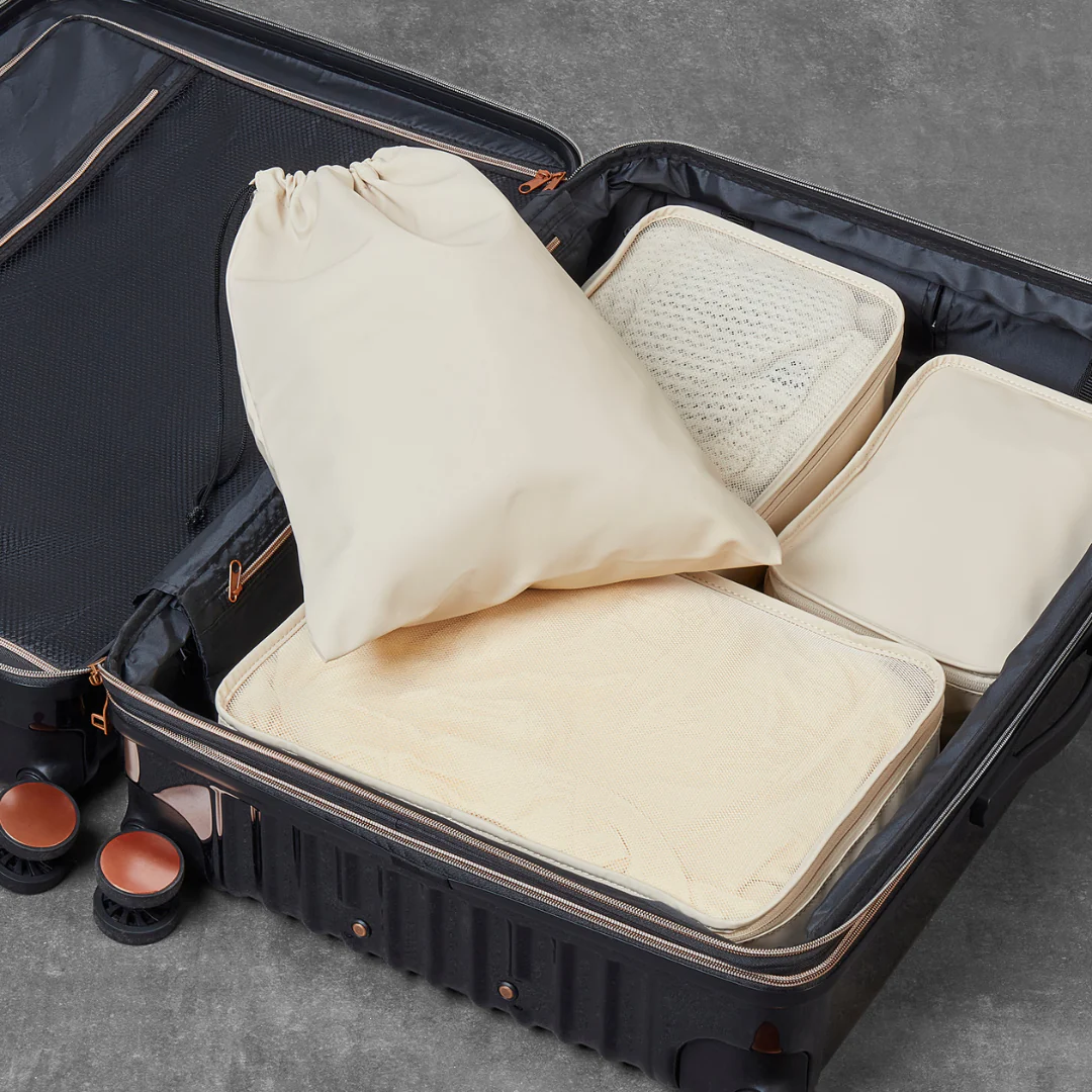 Packing Cubes Set of 4 in Beige - Image 4