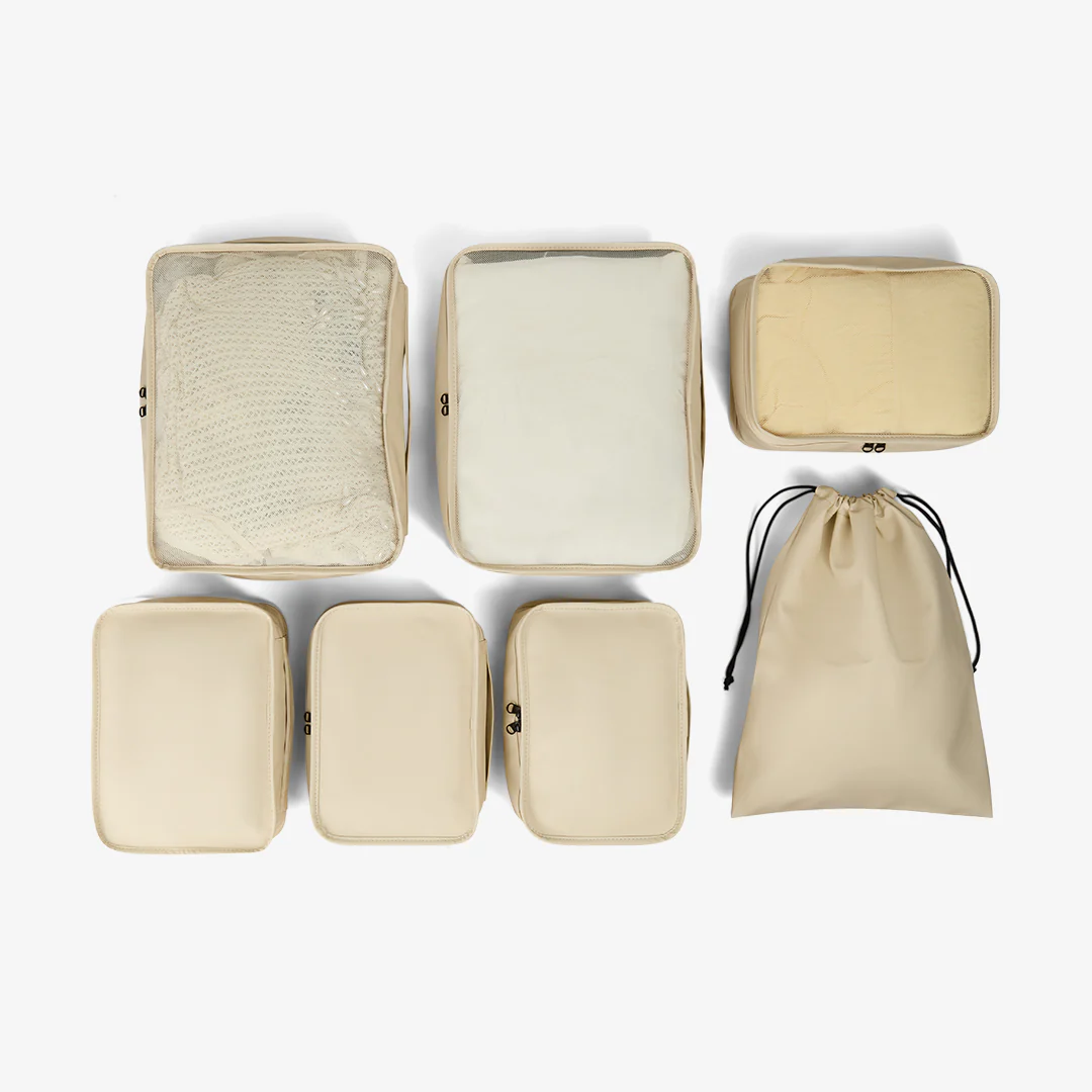 Packing Cubes Set of 7 in Beige - Image 3