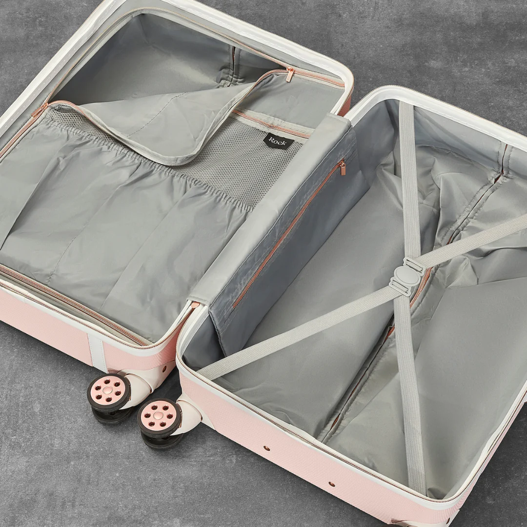 Vintage Large Suitcase in Baby Pink - Image 3