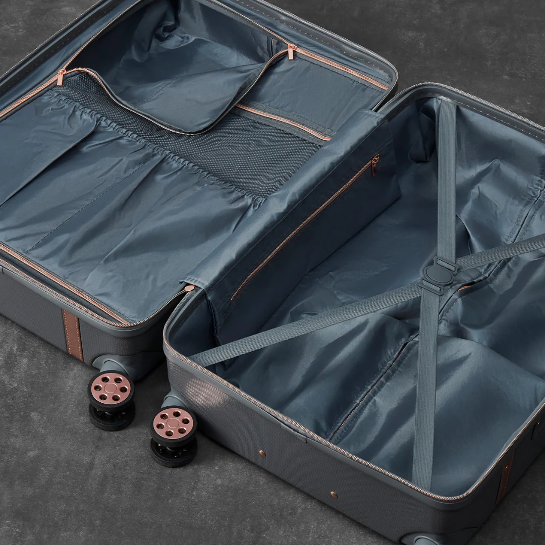 Vintage Large Suitcase in Grey + Rose Gold - Image 5