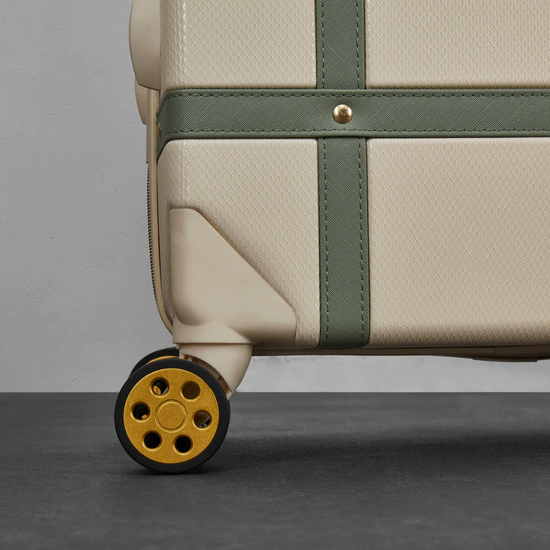 Vintage Medium Suitcase in Cream + Sage - Image 4
