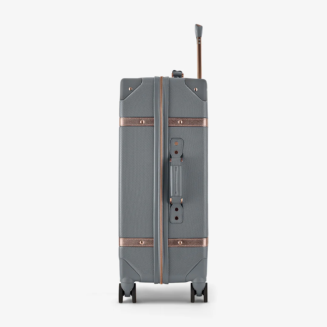 Vintage Medium Suitcase in Grey + Rose Gold - Image 3