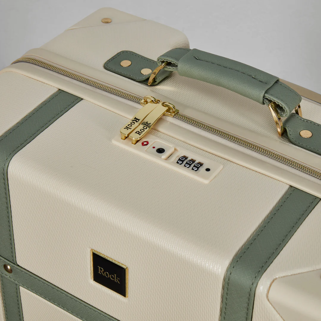 Vintage Set of 3 Suitcases in Cream + Sage - Image 7