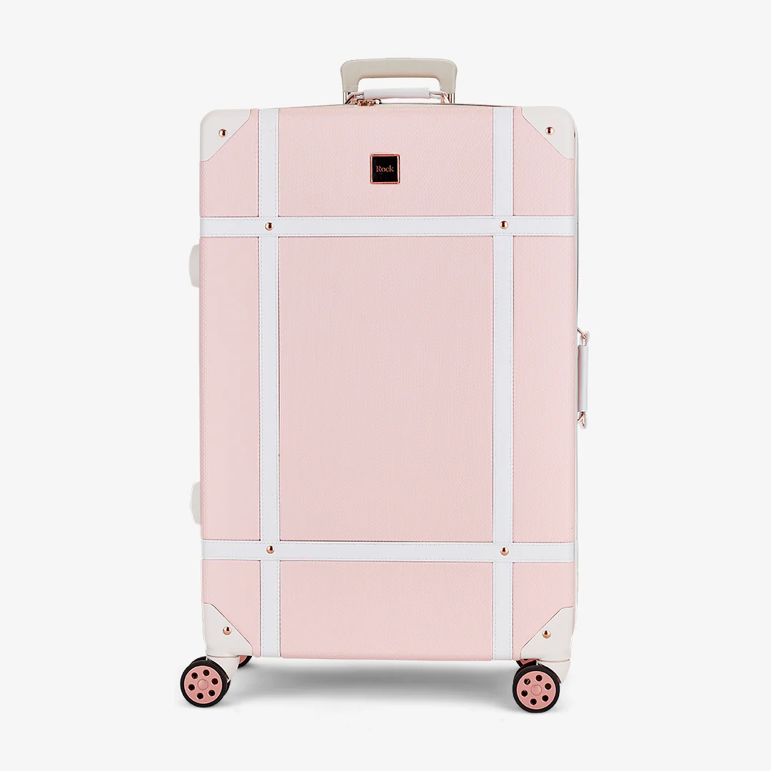 Vintage Set of 4 Suitcases in Baby Pink - Image 4