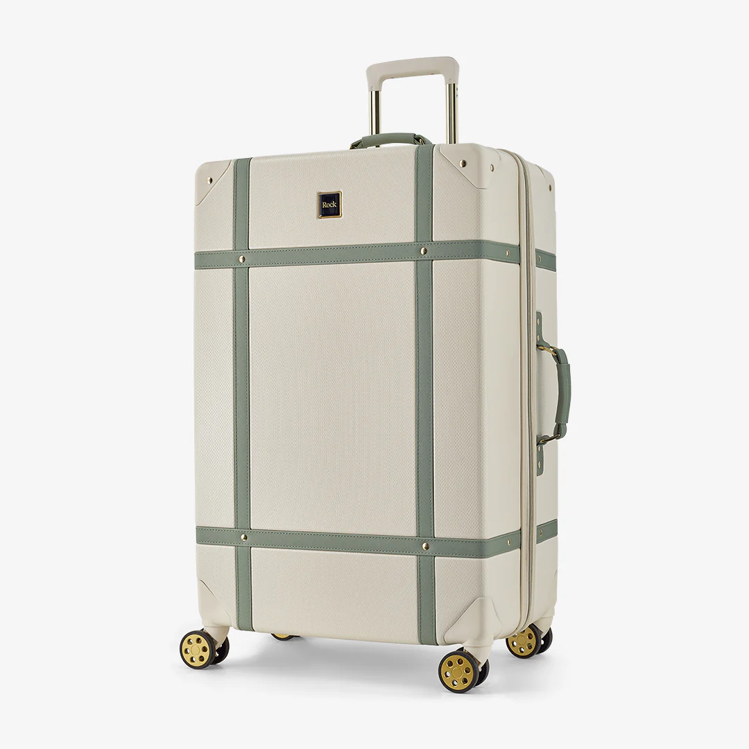 Vintage Set of 4 Suitcases in Cream + Sage - Image 3
