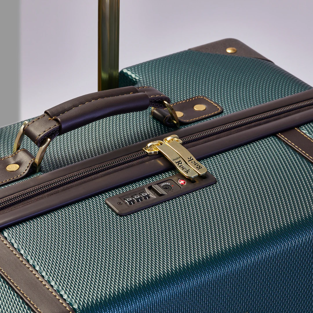 Vintage Set of 4 Suitcases in Emerald Green - Image 6