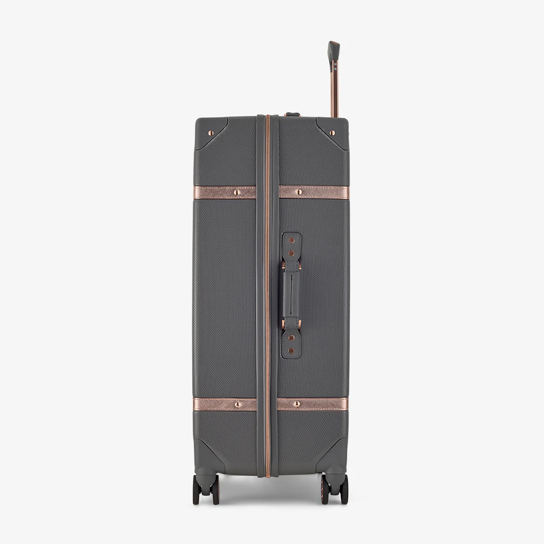 Vintage Set of 4 Suitcases in Grey + Rose Gold - Image 5