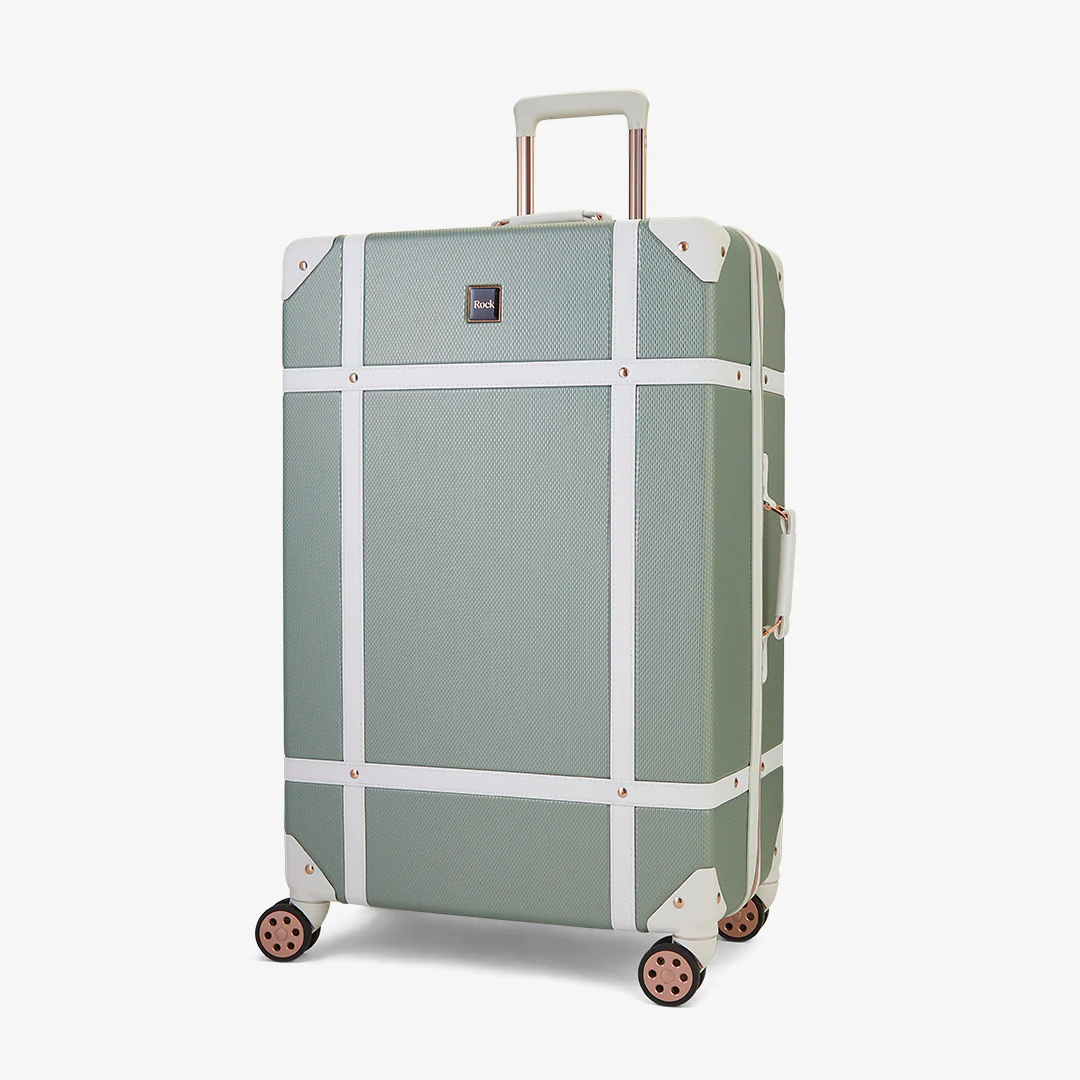 Vintage Set of 4 Suitcases in Sage Green - Image 3