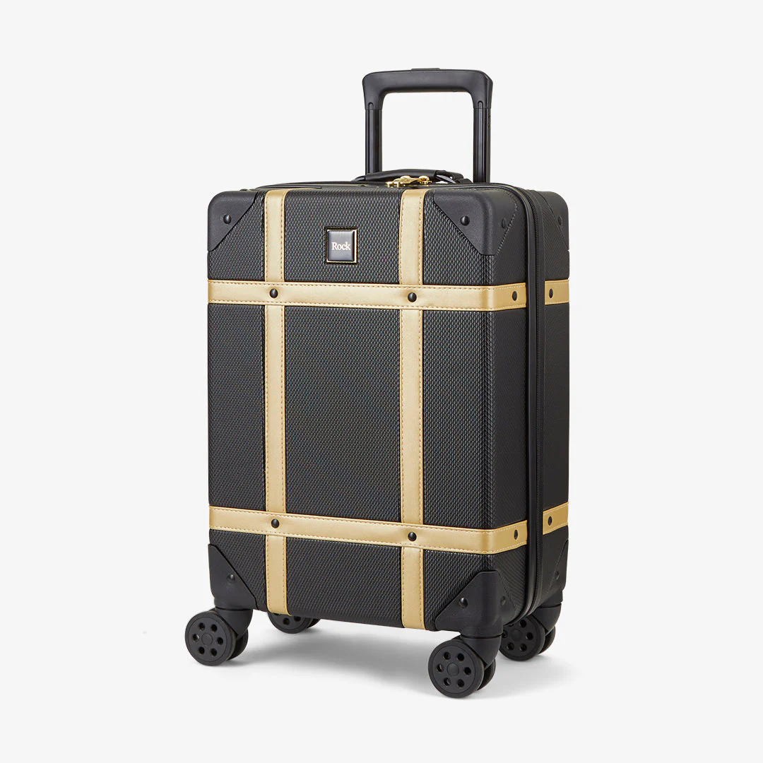 Vintage Small Suitcase in Black + Gold
