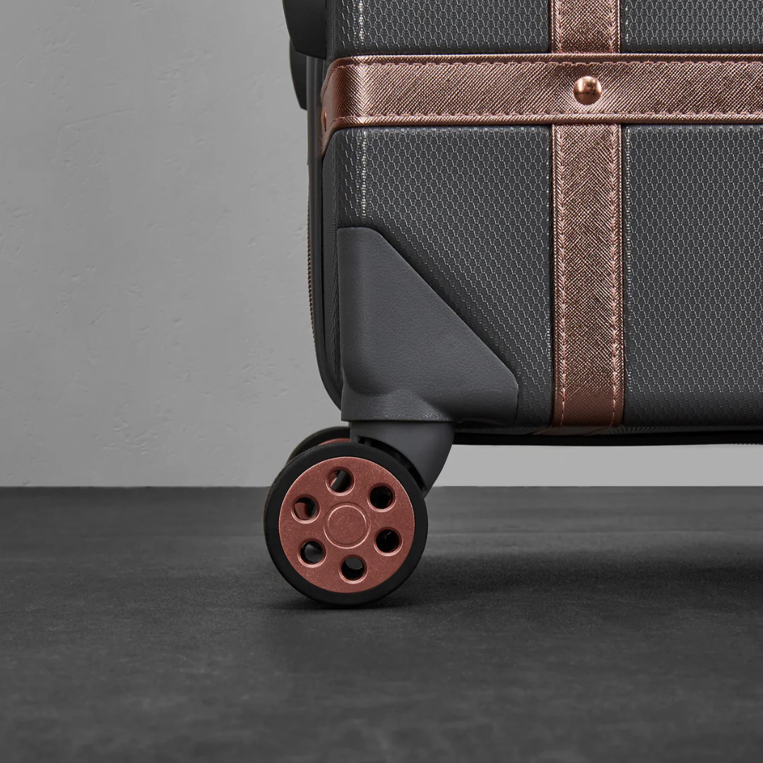 Vintage Small Suitcase in Grey + Rose Gold - Image 4