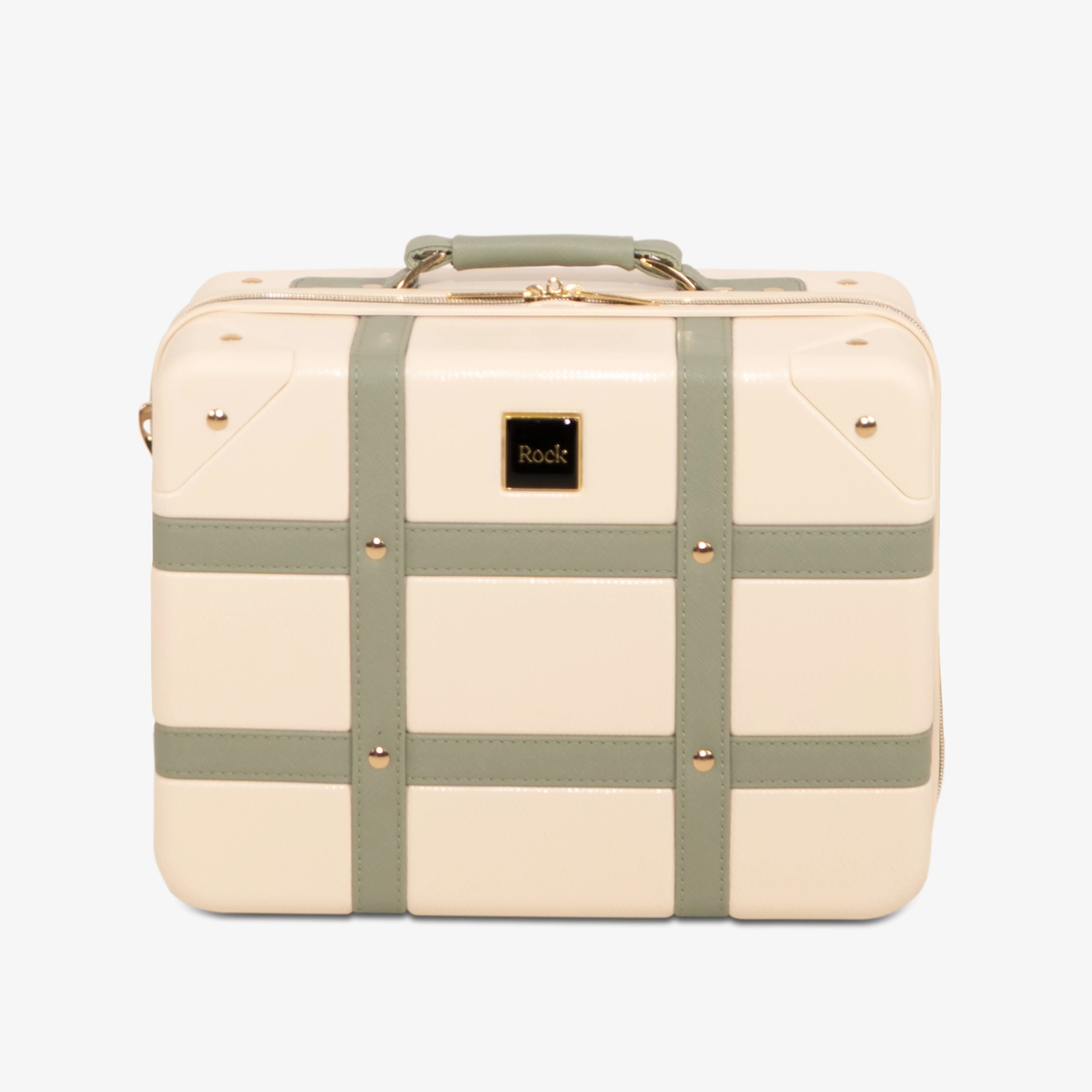 Vintage Vanity Suitcase in Cream + Sage - Image 2
